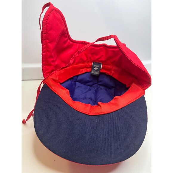 Vintage Columbia Winter Hat Cap Size M Red Lined Ear Flaps Snow Ski Made USA - Picture 6 of 10